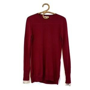 Burberry Brit | Extra Fine Merino Wool Sweater with Nova Check Cuffs Size S‎